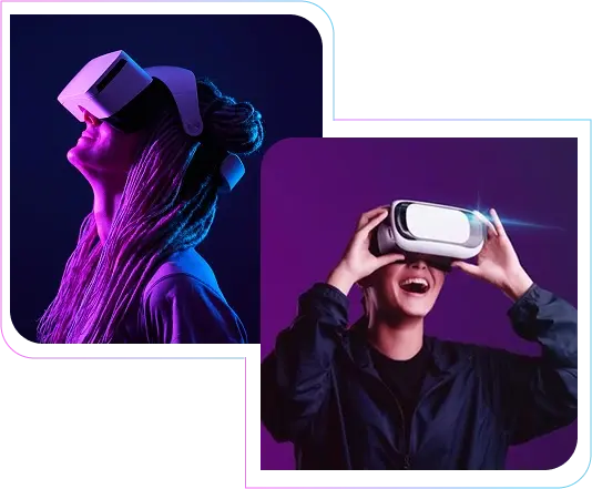 People in virtual reality glasses
