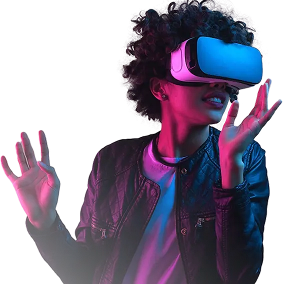girl in virtual reality glasses